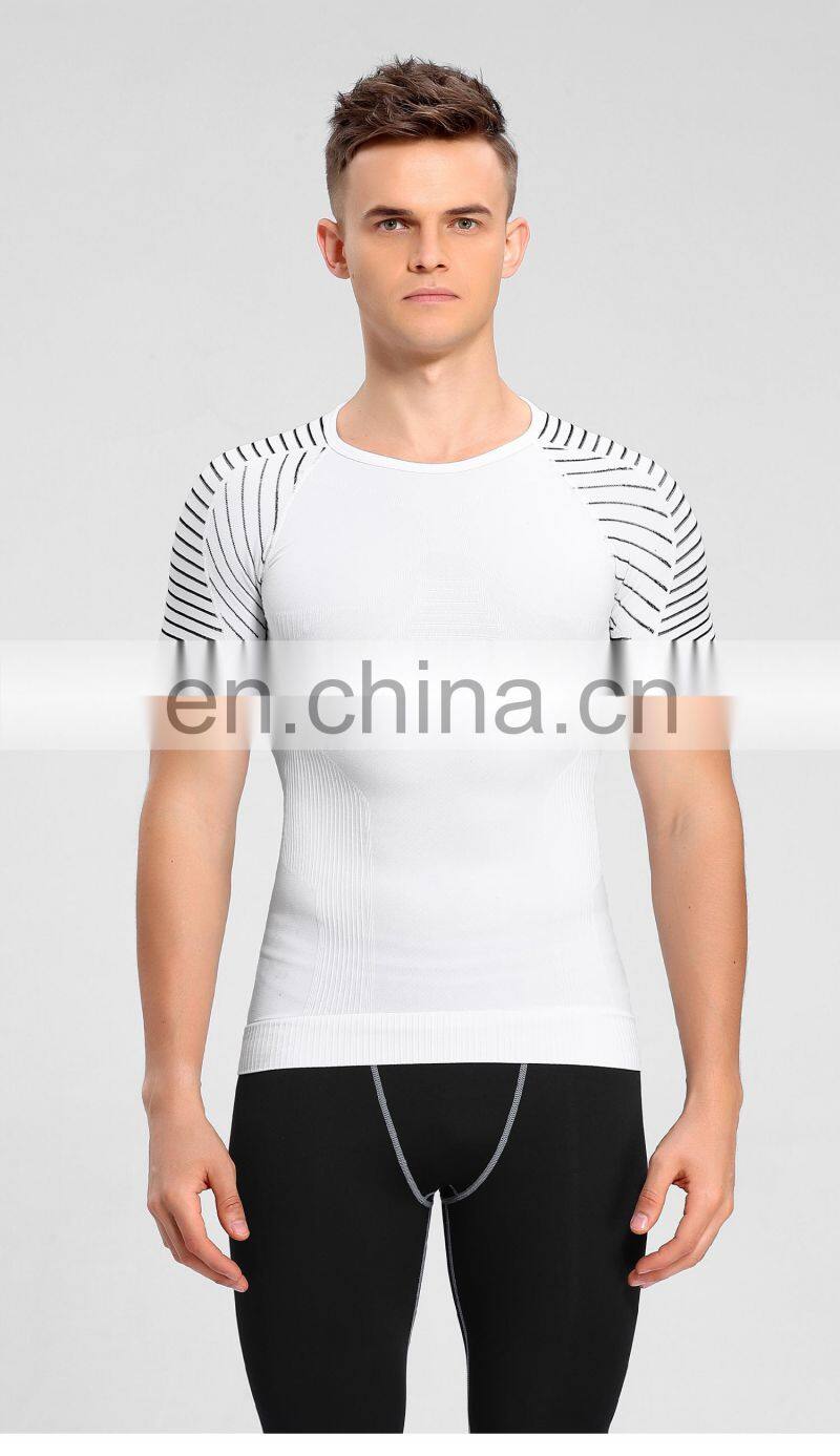 Wholesale New Ribbed Knitted Sports Men's T Shirts Breathable Training Shirt