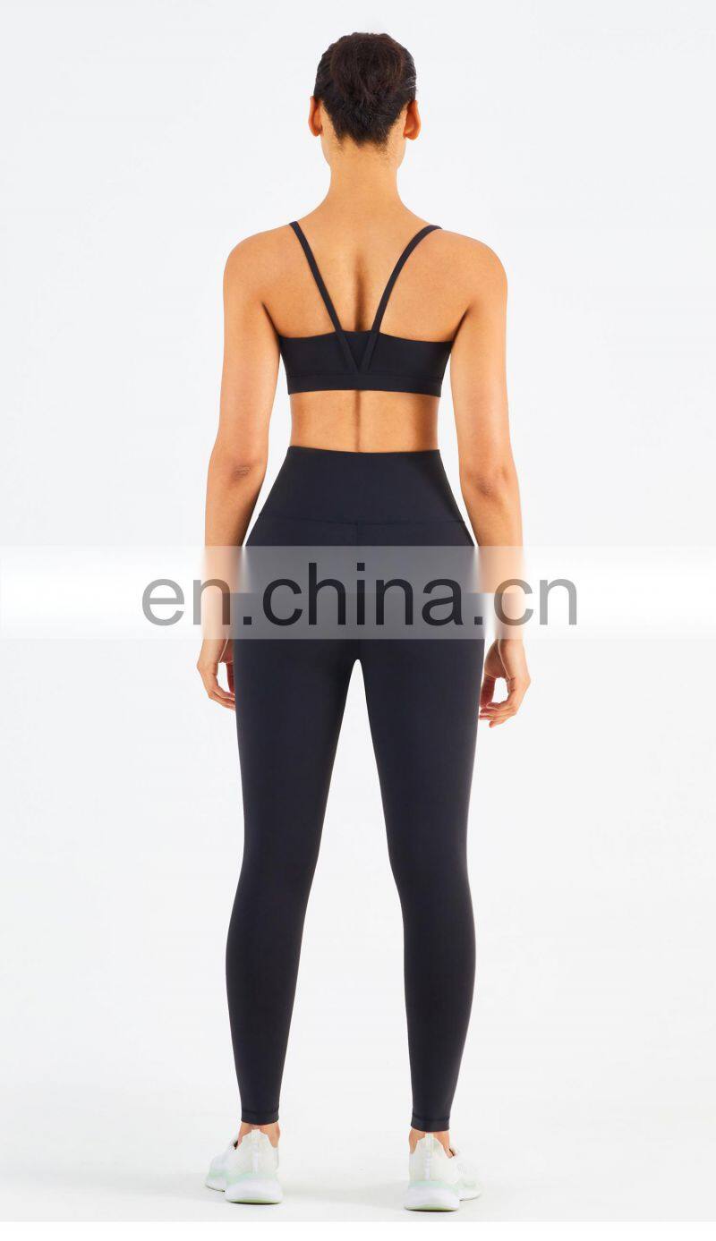 Outdoor wear Custom Logo In Stock Leggings Fitness Women Clothing Gym Wear Yoga Set