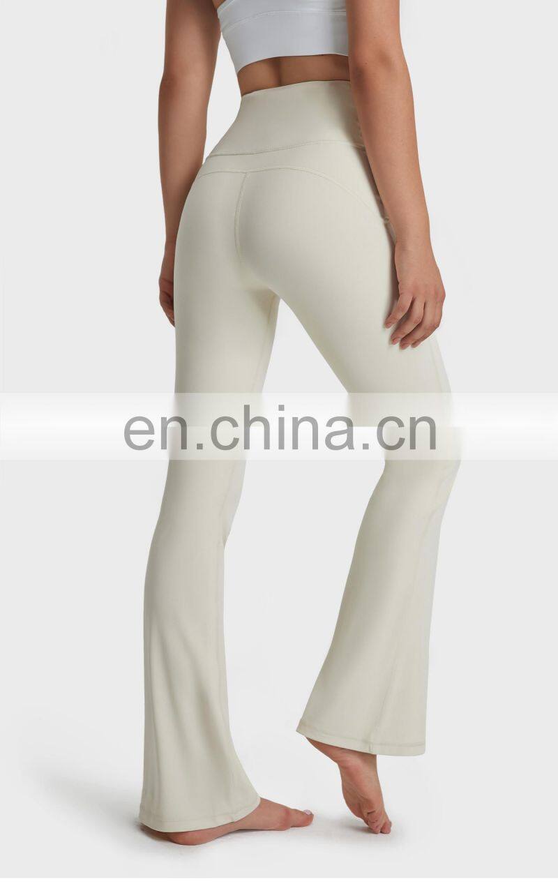 Custom High Waist Flare Running Fitness Pants Scrunch Butt Yoga Breathable Leggings