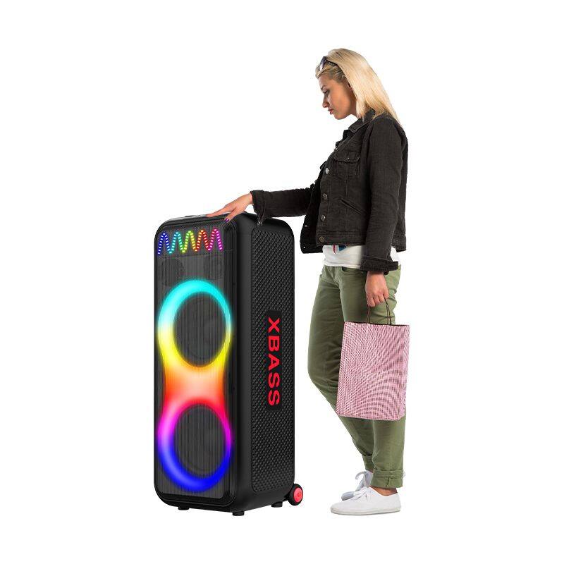 ZQS10212 super power 120W wireless 10-inch*2  deep bass OEM party speaker with colorful lights