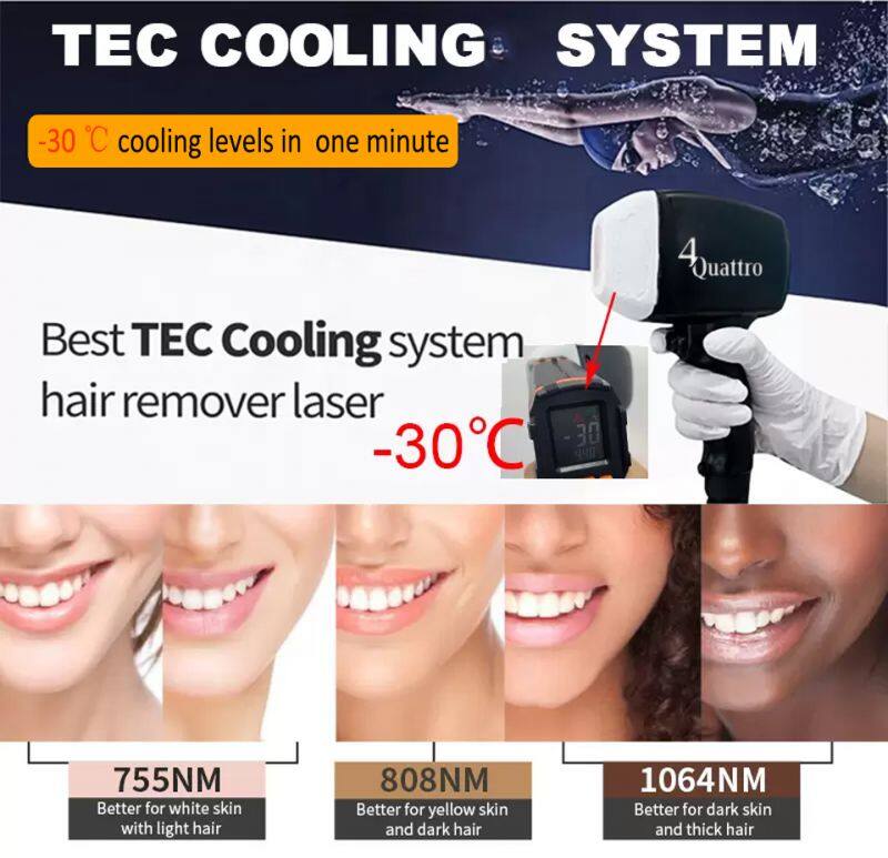 2024 ADM High Power Painless Portable 808 Diode Laser Hair Removal 755nm 1064nm 808nm Diode Laser Beauty Machine