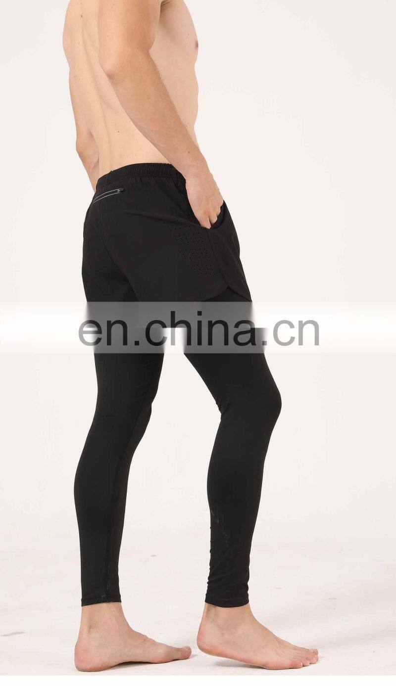 Quick-Drying Men's Leggings Casual Tights Body Two Pieces Running Fitness Sports Shorts