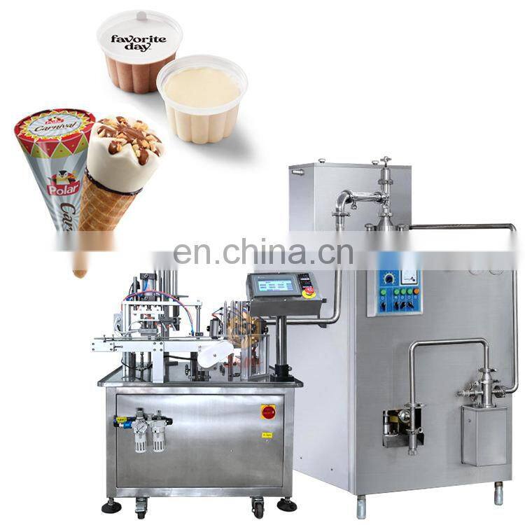 Shanghai factory Complete ice cream mixing freezing filling sealing packing machine stick cup cone ice cream production line