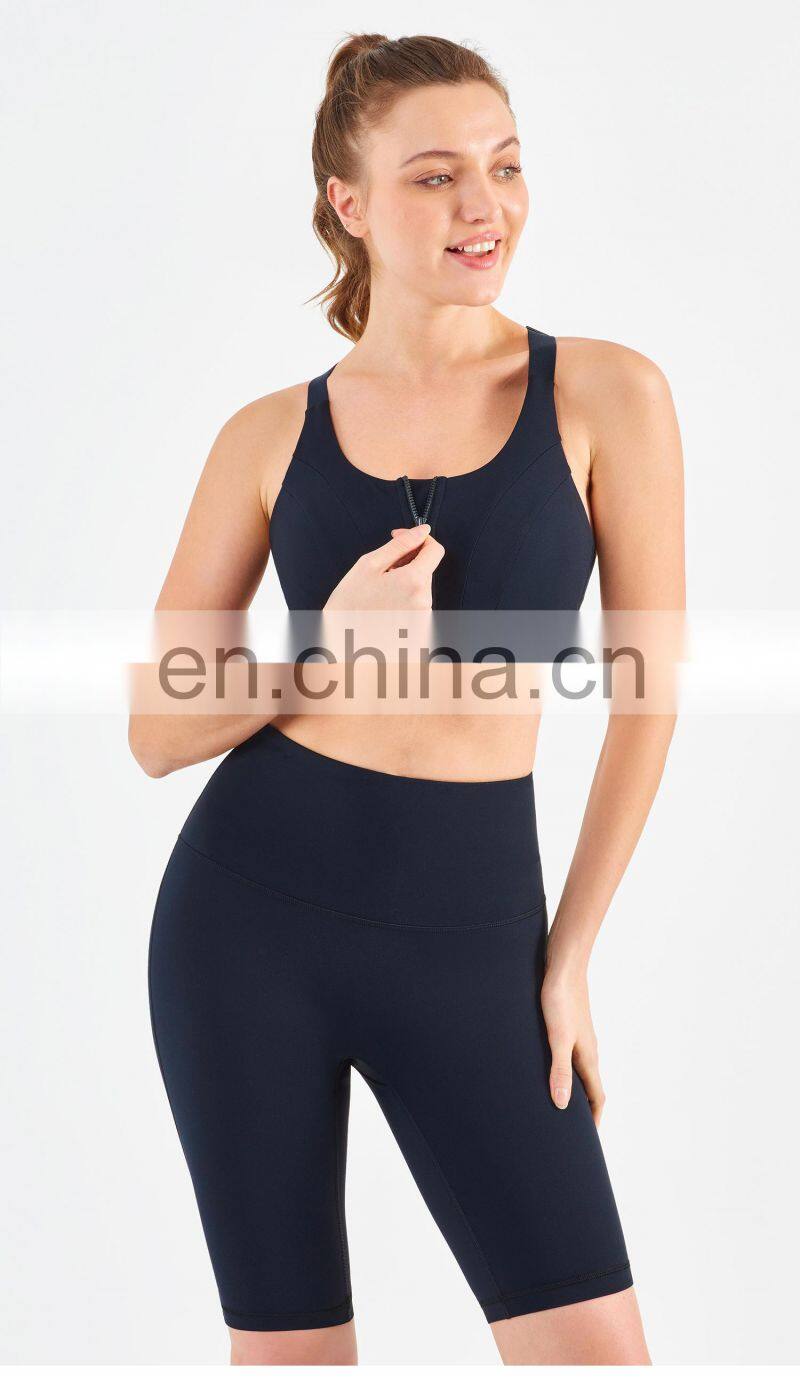 Wholesale High Impact Sports Bra With Adjustable Straps Front Zipper Fitness Sex Yoga Bra