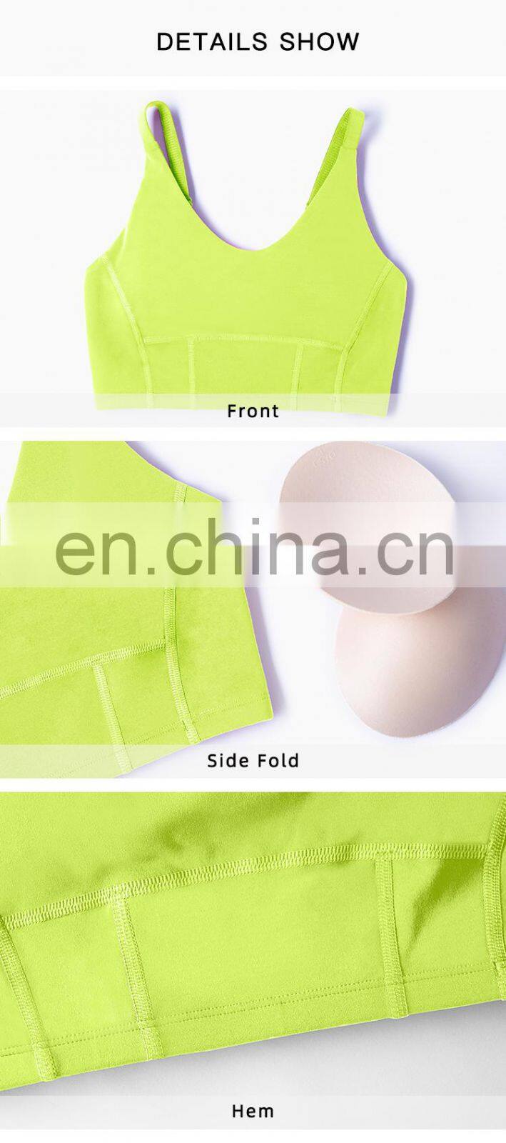 Tik Tok Multi Color Adjustable High Impact Sports Bra Breathable Backless Gym Top