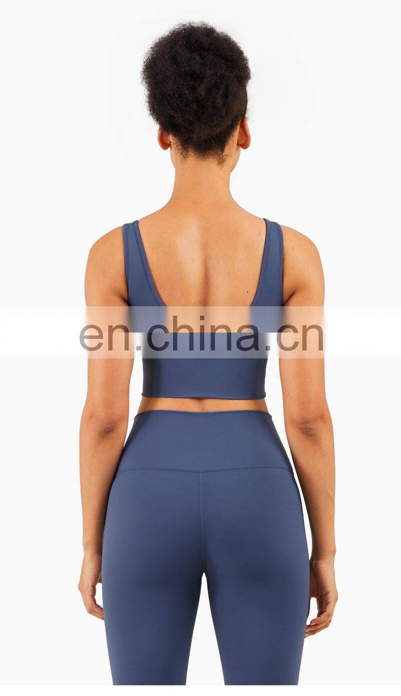 2022 New High Impact Sports Bra With Deep U Back Top Fitness Custom Logo For Women