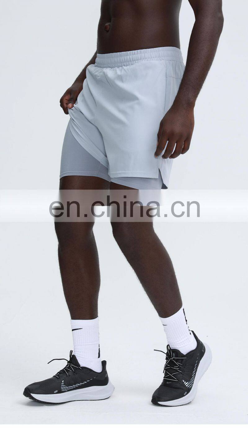 2 In 1 Custom Summer Fitness Workout Shorts Training Sports Gym Jogger Shorts For Men