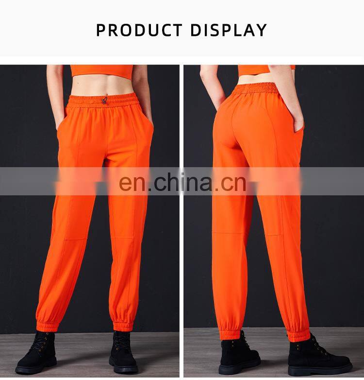 Workout Running Sport Wear Loose Leggings With Pockets Womens Joggers Pants