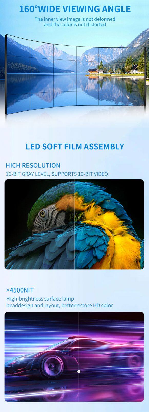 GOB Outdoor Creative Flexible Soft Ribbon LED Screen Modules P2.5 P3 P4 P5 Waterproof 320x160mm Led Video Wall Customized