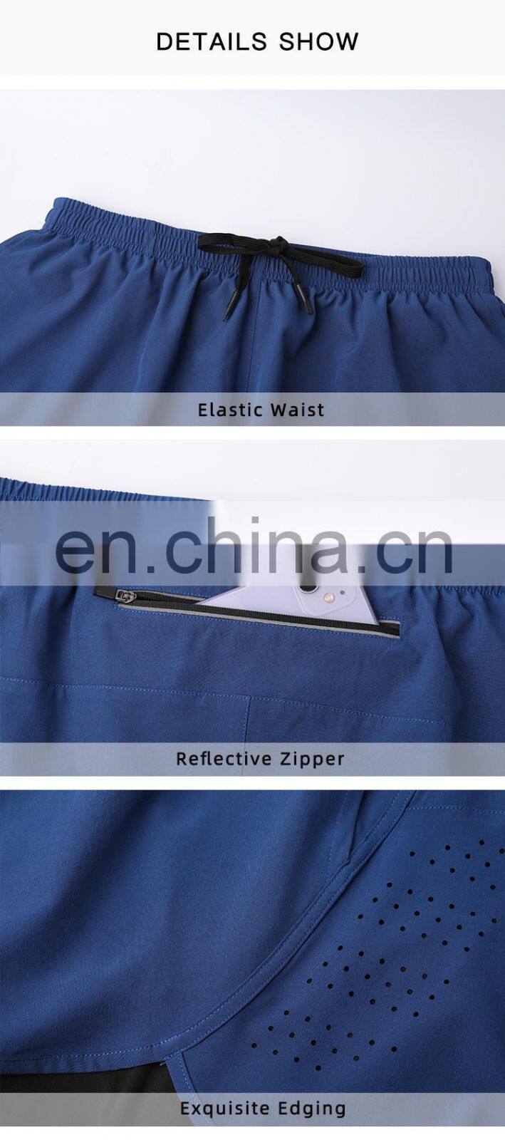Quick-Drying Men's Leggings Casual Tights Body Two Pieces Running Fitness Sports Shorts