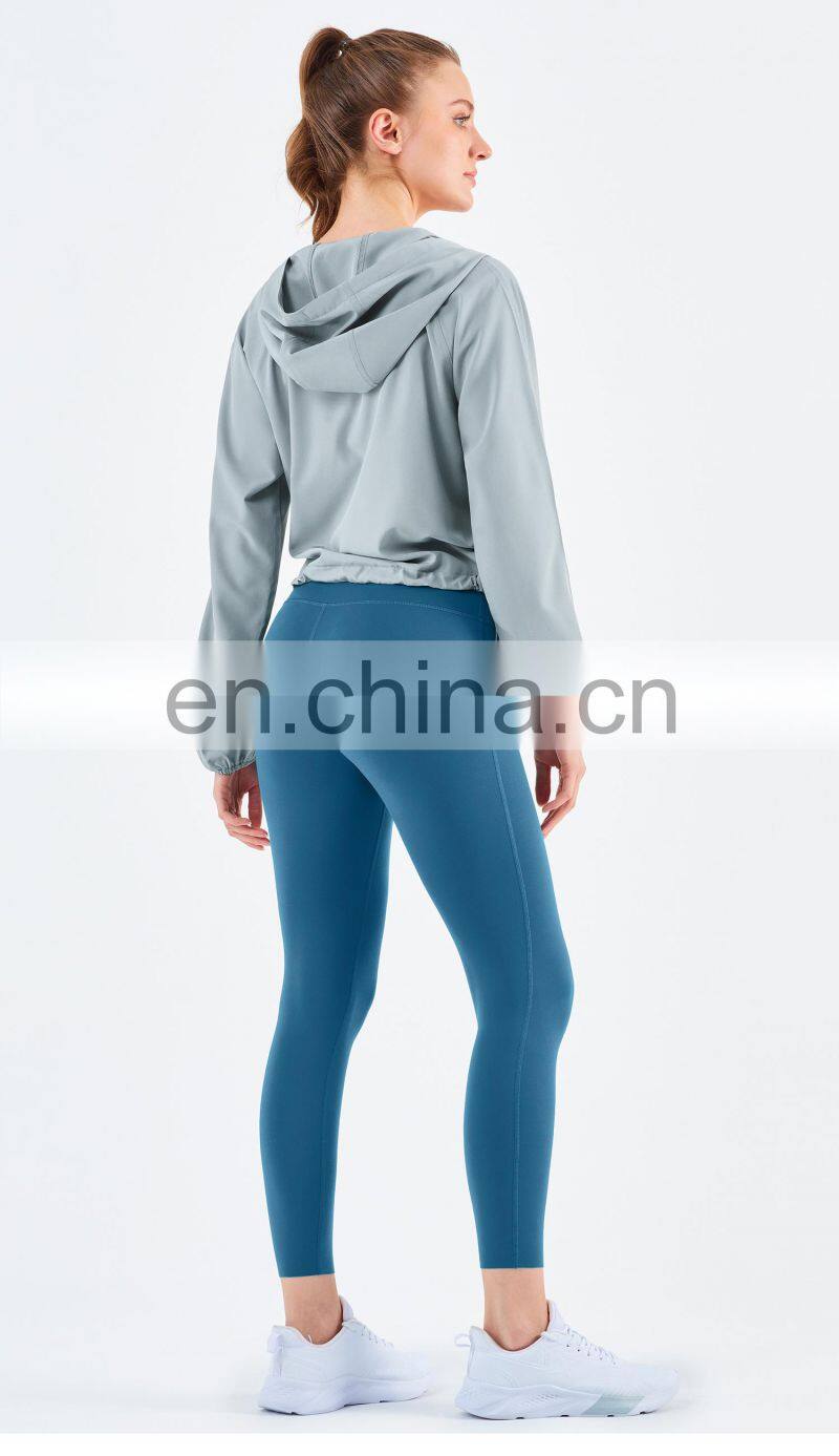 New Drop Women's Jackets Waterproof Sun UV Protection Run Half Zipper Hoodie Yoga Jacket