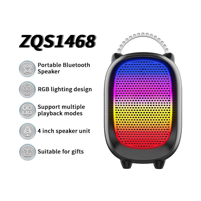 2023 hot sell portable wireless 4-inch speaker 8W power mini bluetooth speaker with colorful lights