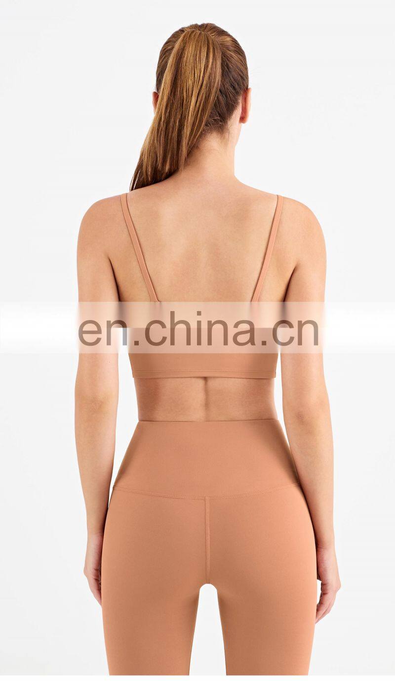 Thin shoulder Sports Vest Sexy Running Yoga Women Push-up Bra Workout Crop Top