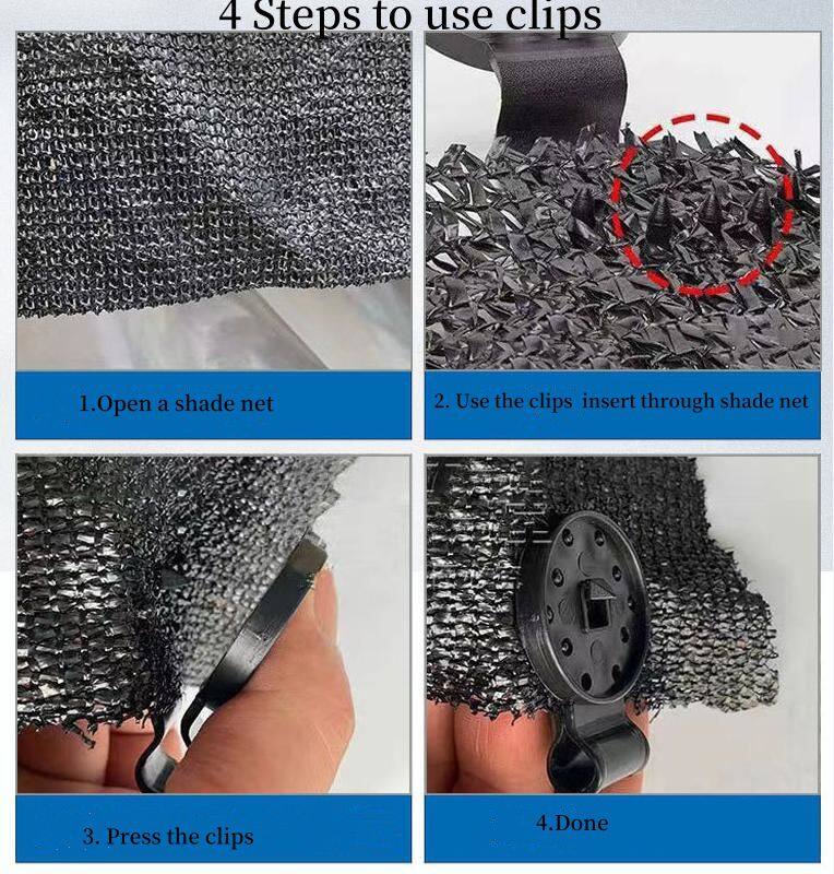 Shade Cloth Heavy Duty Lock Grip, Removable & Reusable Shade Cloth Clips for Sun Shade Net