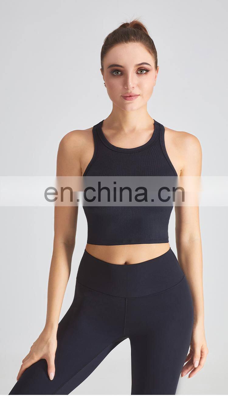 Embossing Print Sports Bra Top Sexy Y Back Women Sports Vest Running Shockproof Yoga Vest