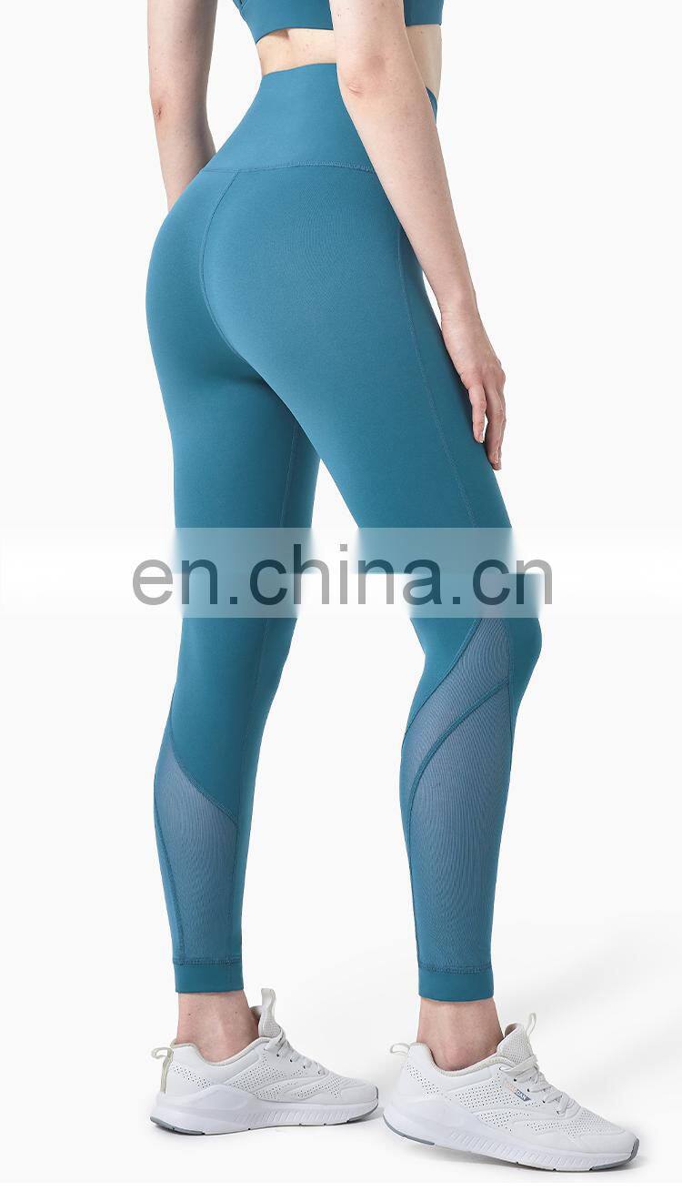 Wholesale Custom Women Yoga Pant Fitness Apparel High Waisted Workout Sport Mesh Yoga Leggings
