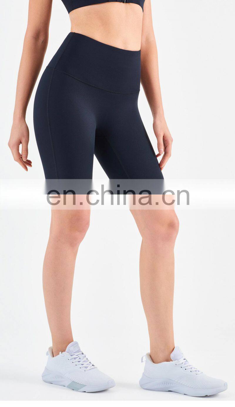 High Waisted Yoga Shorts For Women Without T Line Elastic Sport Fitness Biker Shorts