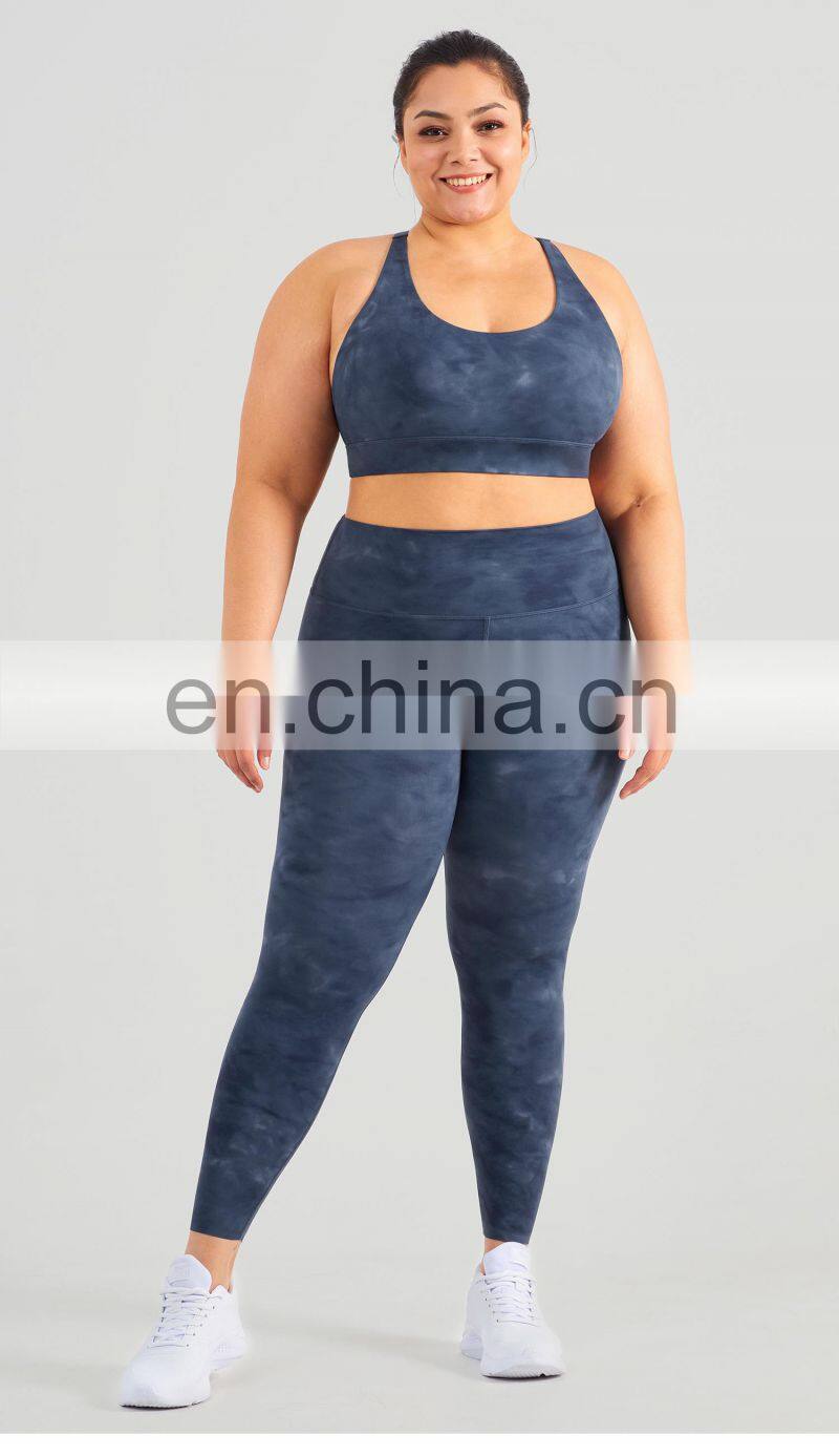 Tik Tok Plus Size Yoga Pants Wear On Both Sides Workout Tie Dye Push Up Leggings