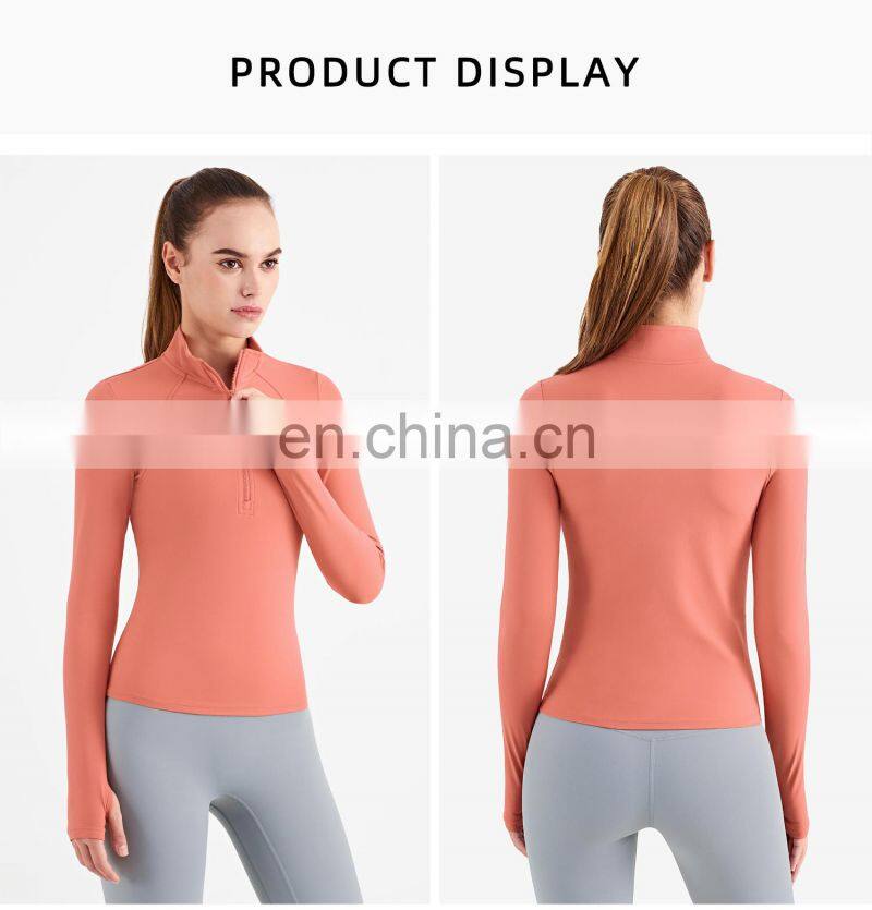 2022 Yoga Top Fitness Jacket With Thumb Holes High Strength Zipper Sport Running Jackets Women
