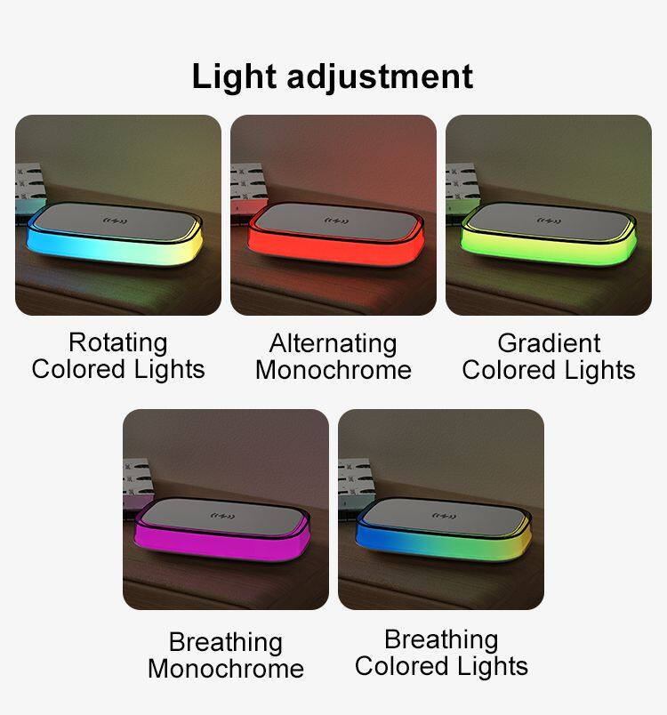 Portable RGB Wireless Smart Charger for iPhone 13/14/15 Watch Power Bank Mobile Phone Microphone with Light Colorful