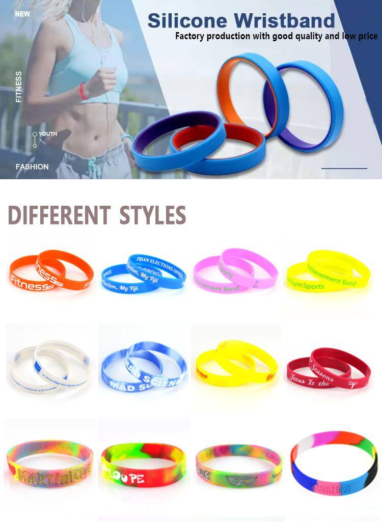 High Quality Customized Glow in Dark Silicone Wristbands for Promotional Events and Fitness Activities