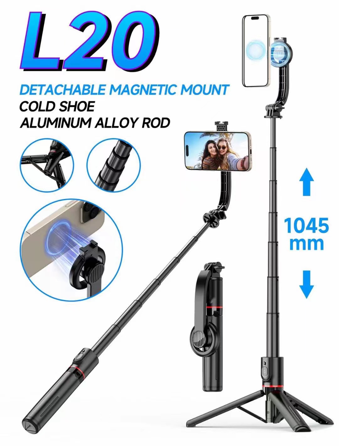 New Bluetooth selfie stick series, factory competitive price supply