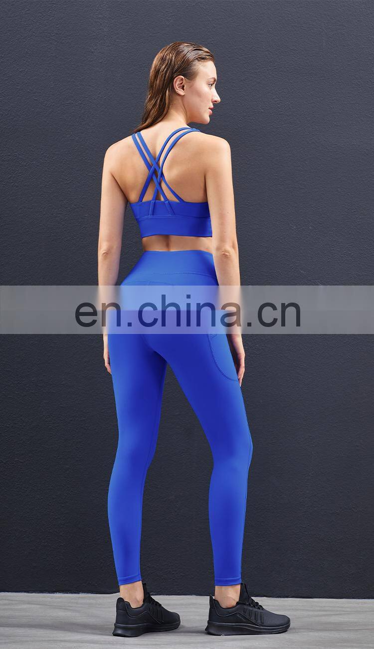 2022 Wholesale Sports Two Pieces Yoga Sets High Impact Gym Woman Yoga Clothes