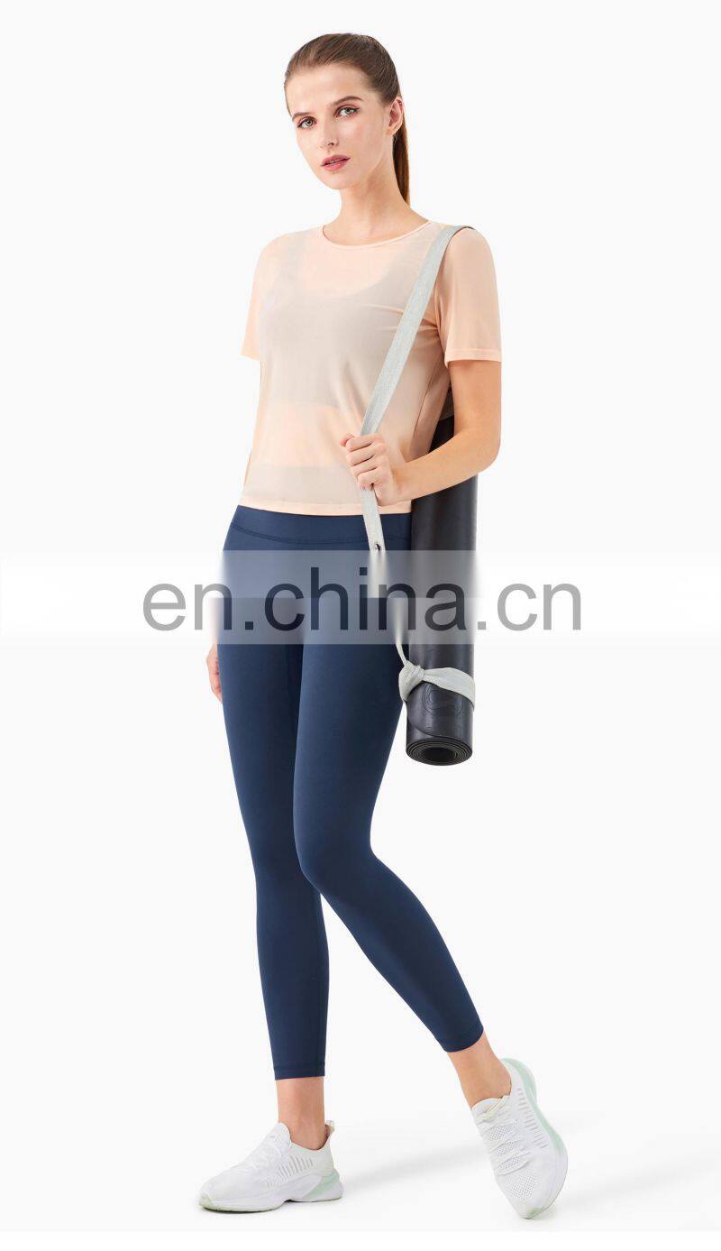 3 Pcs Recyle Women Yoga Set Beauty Back T Shirt Skin Friendly Sports Leggings Suit