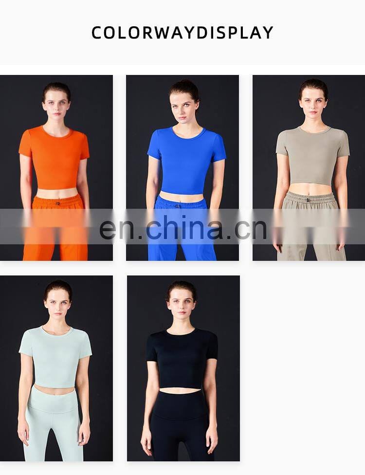 Hot Sale Gym Wear Women T Shirts Oem Slim Fit Short Compression Workout Athletic Shirt Tops