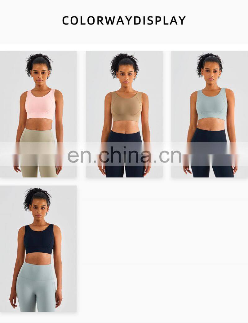 Fixed Cups Sport Cross Back Bras Factory Sale Adjustable Buckle Fitness Workout Tops