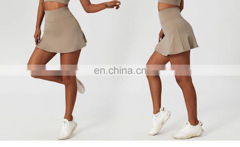 High Waisted Lightweight Tennis Skirts Shorts Sports Golf Anti Glare Mini Skorts Dresses