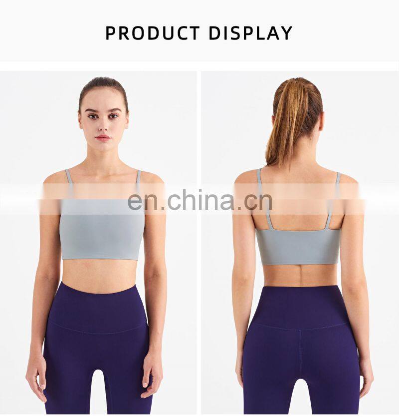 Thin shoulder Sports Vest Sexy Running Yoga Women Push-up Bra Workout Crop Top