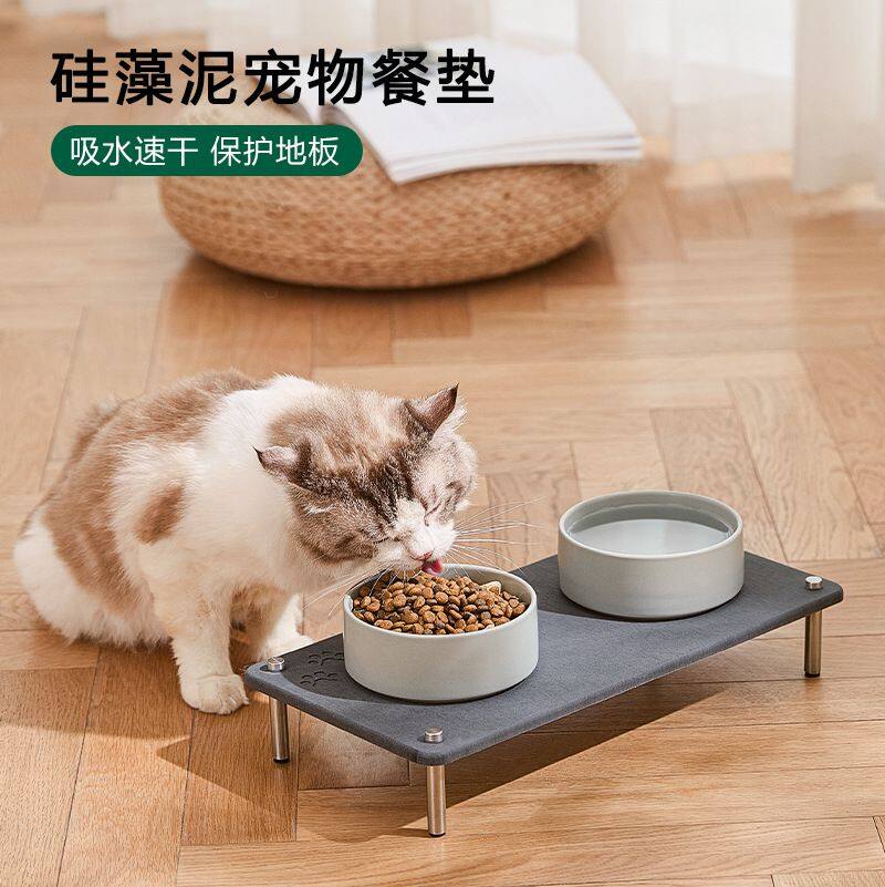 elevated diatomite stone pet food feed mat (1)