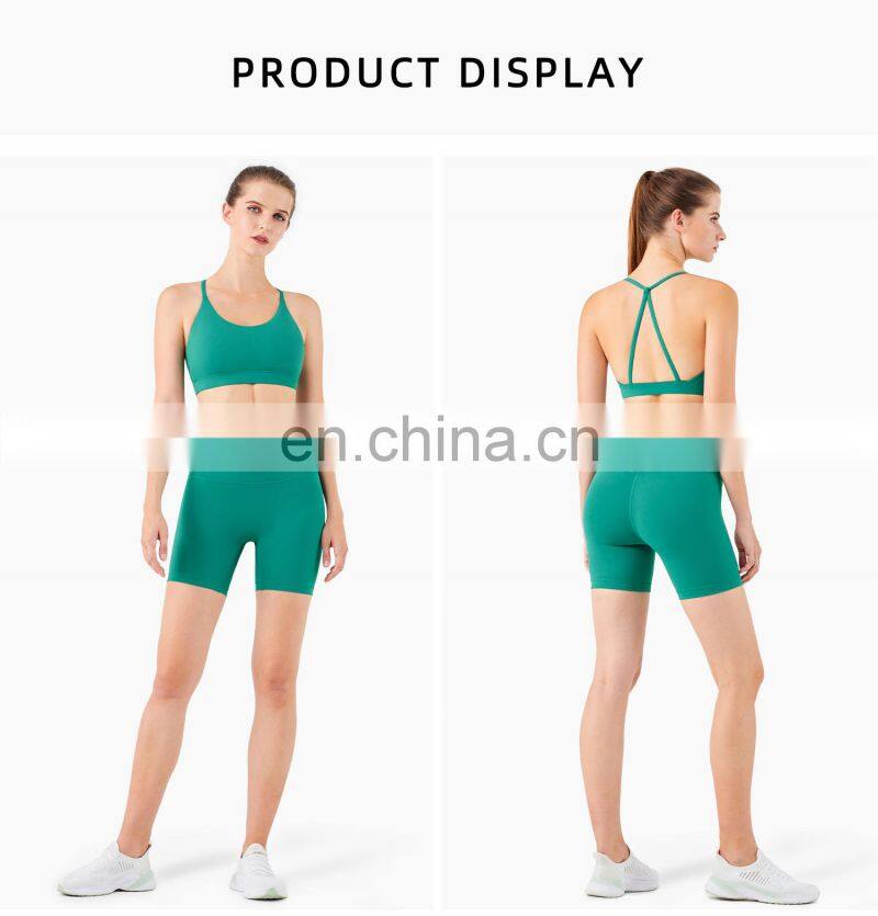 2022 ECO Fashion Yoga Short Sets Compress Legging Out Wear Gym Sports Bra Suit