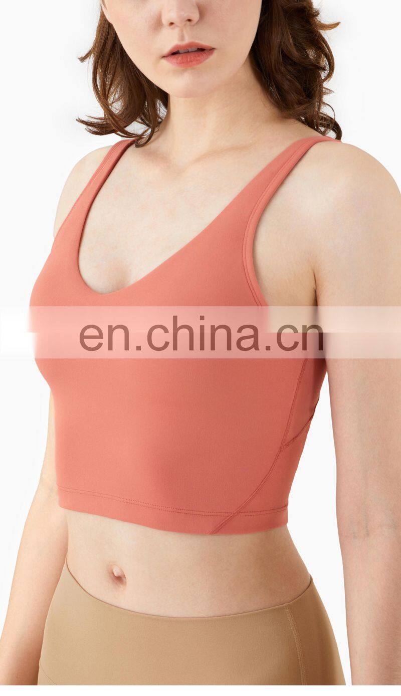 Custom Logo Light Support Sport Bra Wireless Yoga Bralette High Impact Top