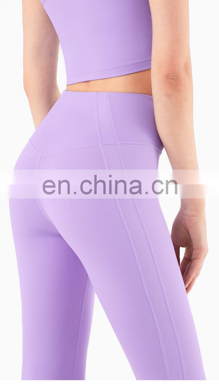 High Waist Women Yoga Pants Leggings Double Hip Line Workout Yoga Legging With Custom Logo