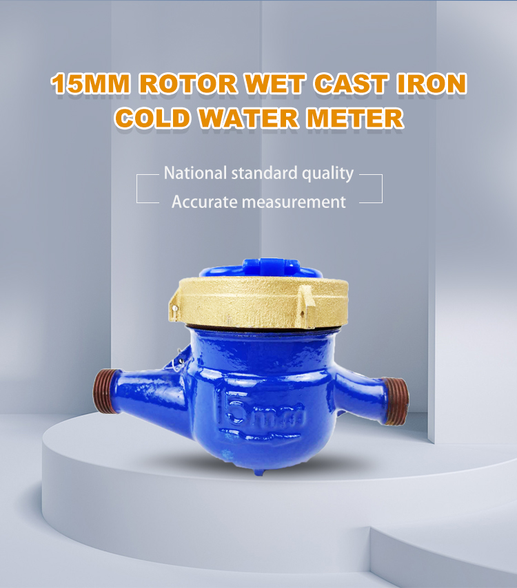 DN15 all-iron multi-nozzle water meter is exported to overseas markets