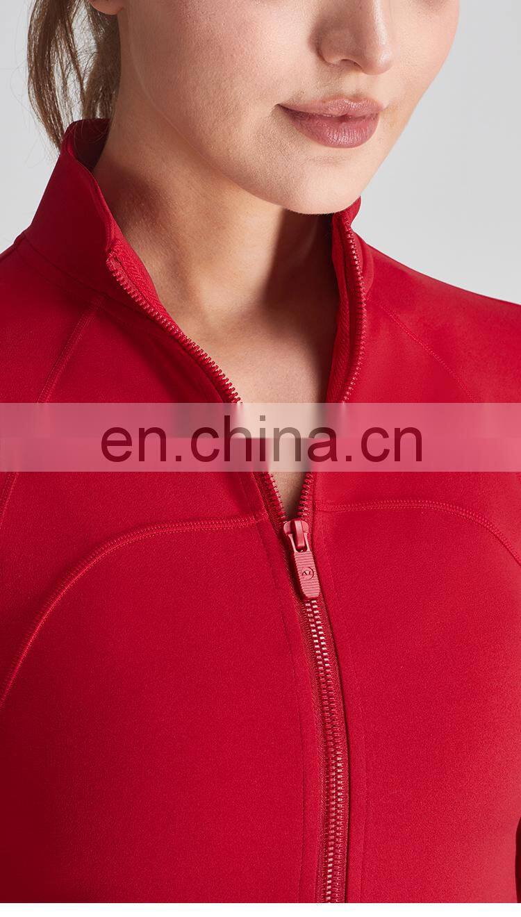 Christmas 2022 Custom Logo Sport Wear Thumb Holes Gym Jacket Women Long Sleeve
