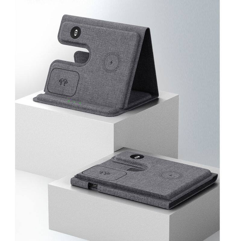 Wireless Fast Charging Magnetic Portable Foldable Phone and Earbuds Charger for iPhone 13 14 15 and iWatch