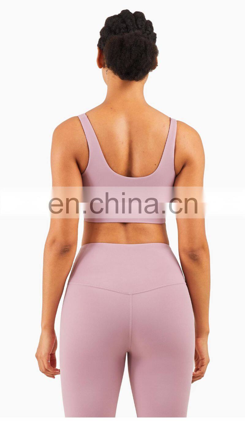LOLOLULU Private Label Women Gym Yoga Bra V Neck Tank Top Fitness Athletic Clothes