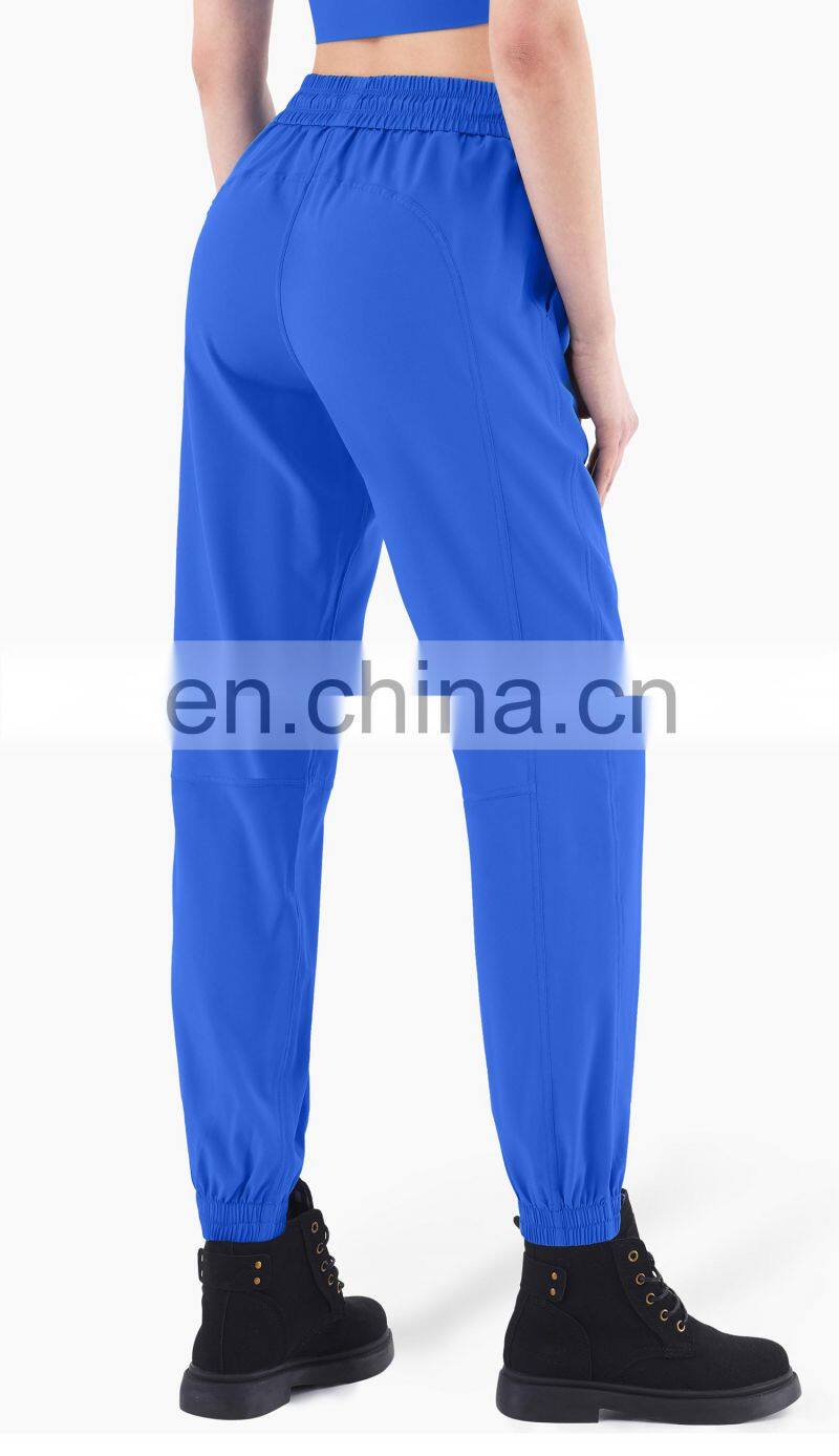 UV Protection Outdoor Sweatpants Drawstring Gym Jogger Woman Yoga Pants With Pocket