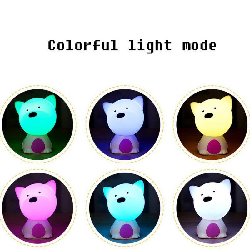 Cute Silicone Unicorn Kids Bed Room Night Light USB Rechargeable Indoor LED Night Lamp Lithium Battery 7 Colors RGB for Children