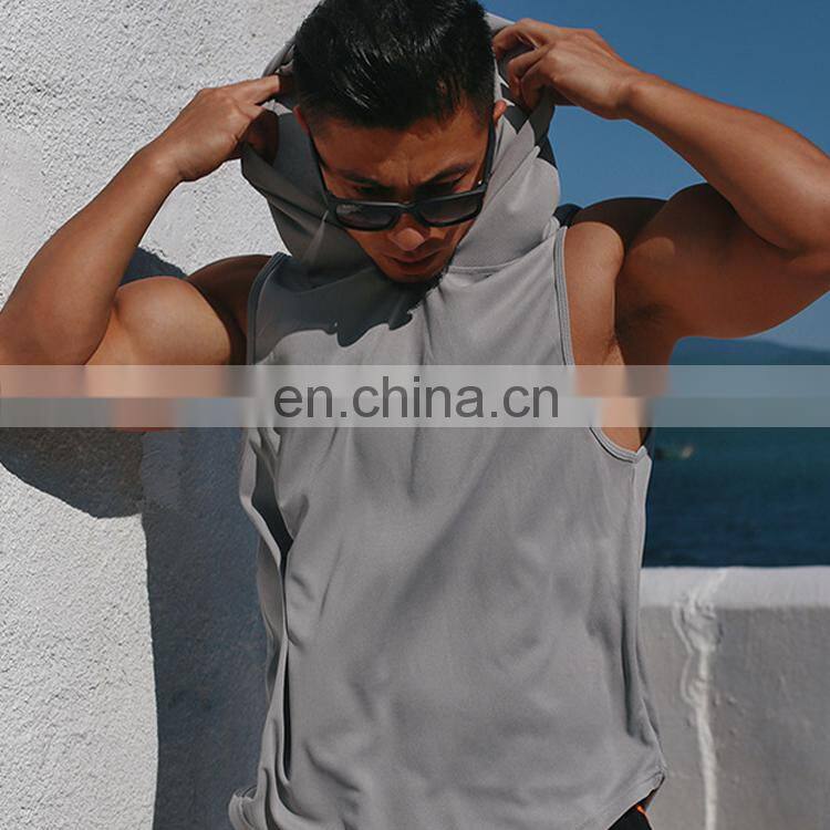 Wholesale Hooded Workout Gym Men'S Tank Tops Quick Dry Bodybuilding Muscle Vests