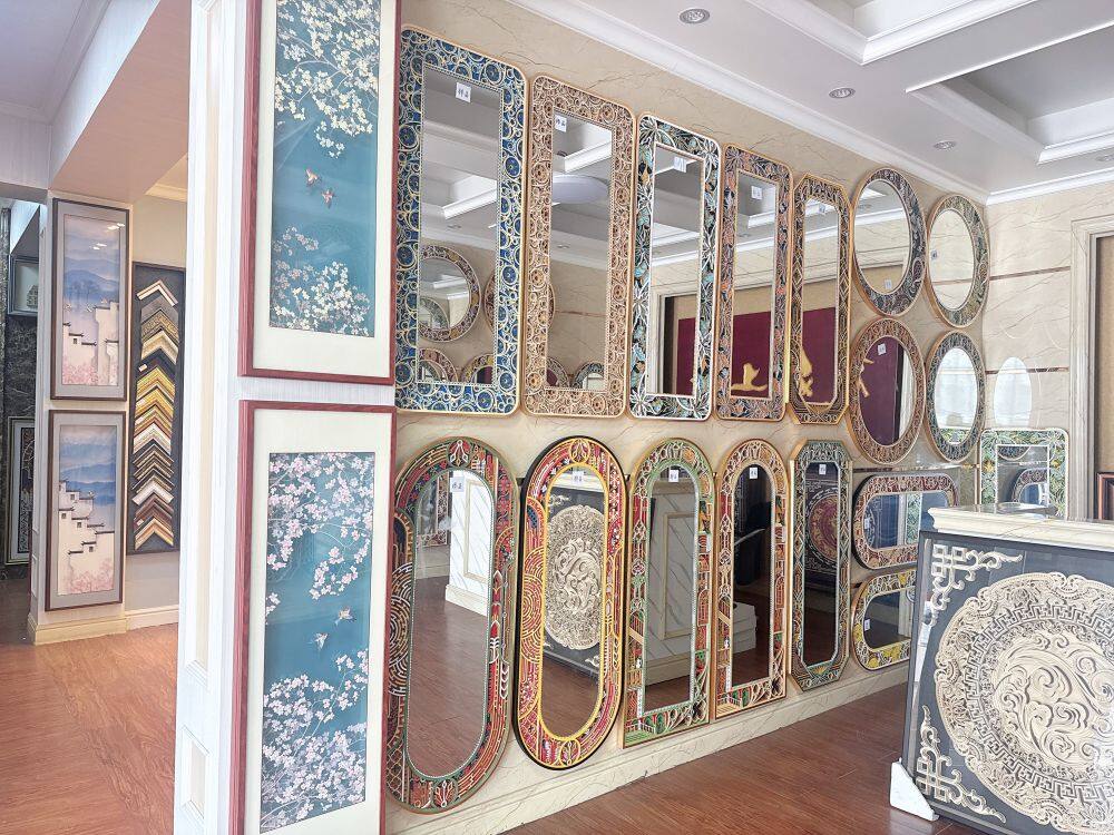 3D Wood Carving Mirror
