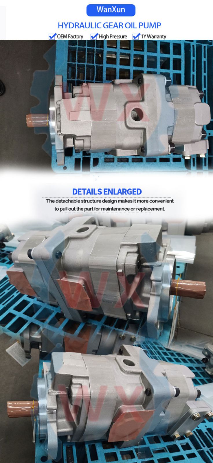Hydraulic Oil Gear pump Fit komatsu wheel loader 560B-1 Control System Pump 705-51-30010