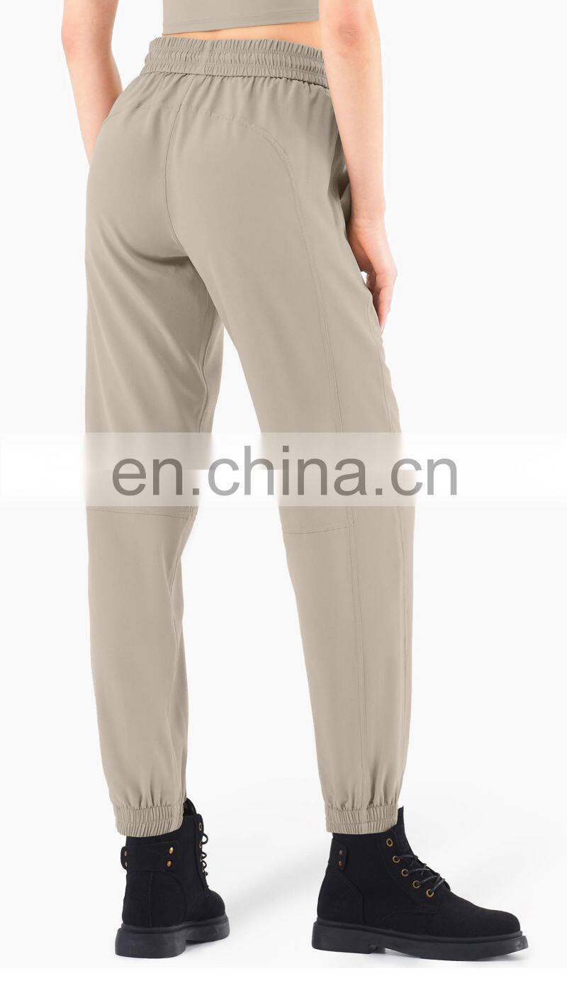 UV Protection Outdoor Sweatpants Drawstring Gym Jogger Woman Yoga Pants With Pocket