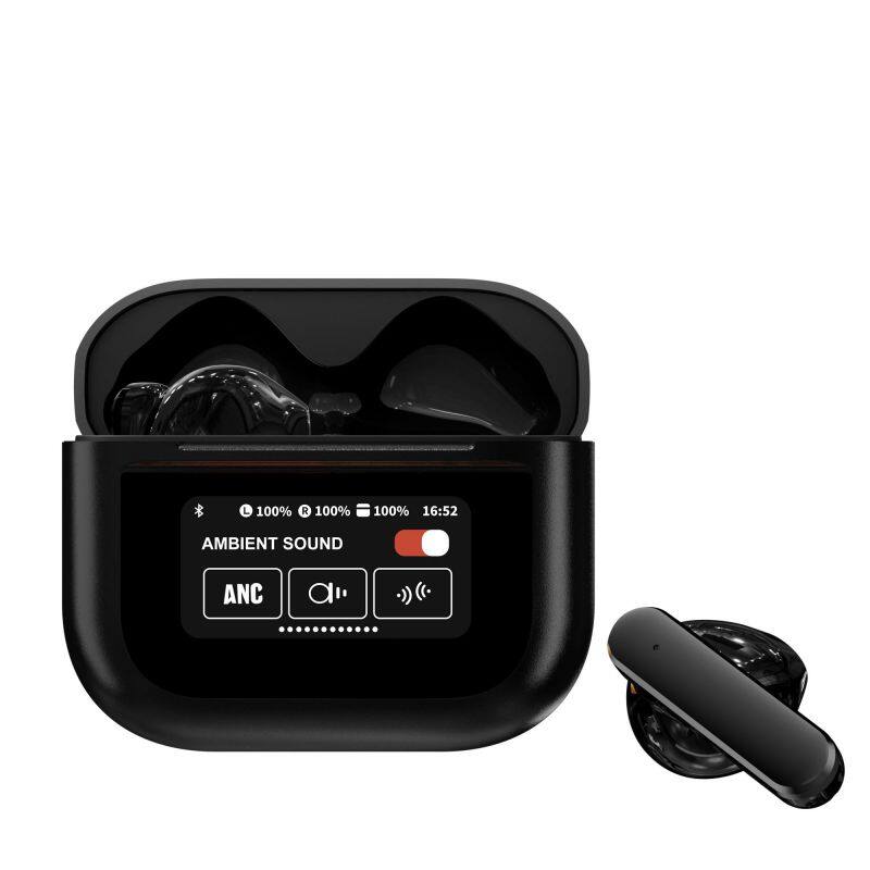 ANC ENC Earbuds With LCD Colorful Touch Screen TWS Wireless Stereo Type-C Headphones