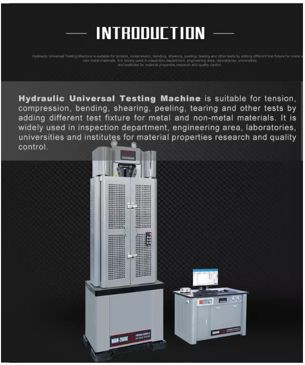 HST 100kN 300kN 500kN 600kN 1000kN 2000kN Load Cell Servo Hydraulic Utm Universal Testing Machine Tester Price WAW-B