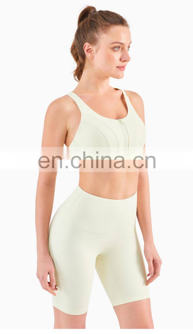 Wholesale High Impact Sports Bra With Adjustable Straps Front Zipper Fitness Sex Yoga Bra