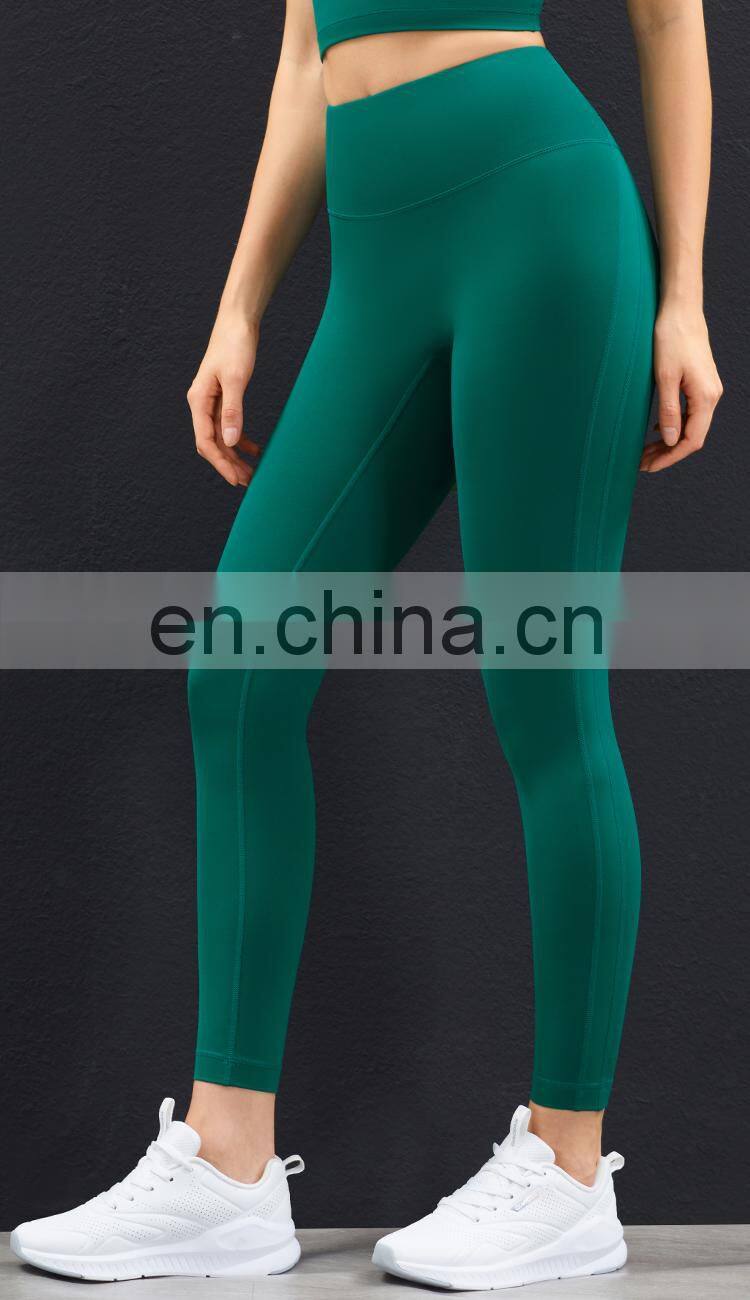 High Waist Women Yoga Pants Leggings Double Hip Line Workout Yoga Legging With Custom Logo
